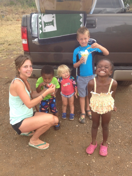 Trying Hawaiian shaved ice was a new experience and certainly an easy way to win over the kids to trying new foods!